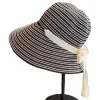 Striped woven Korean-style sunshade baseball cap for adults, summer straw hat for women Item Picture